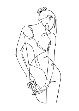 Minimalist Woman Line Art