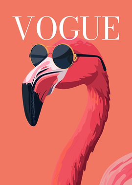 Vogue Flamingo with Sunglasses