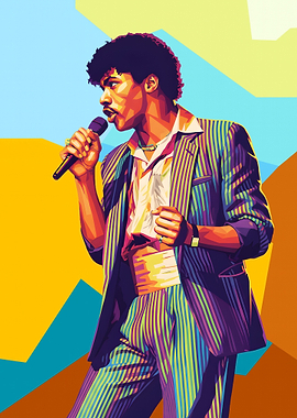 Singer in Striped Suit Pop Art