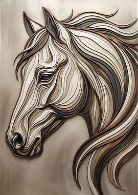 Abstract Horse Head Art