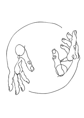 Minimalist Hands Line Art