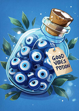 Good Vibes Potion Bottle Illustration