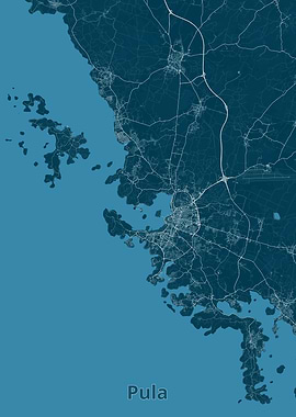 Pula, Croatia Map - Detailed Cityscape