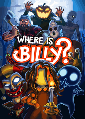 Where is Billy? Spooky Cartoon Illustration