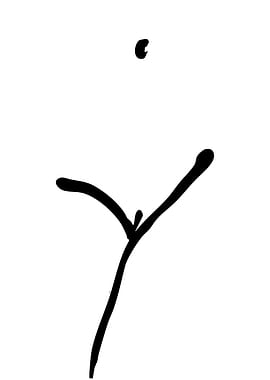 Minimalist Black Ink Drawing on White