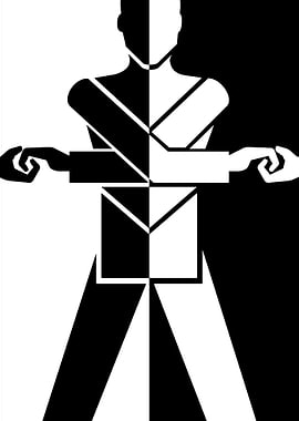 Black and White Abstract Figure