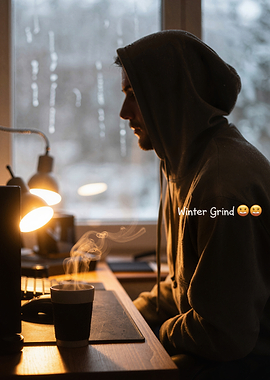 Winter Grind: Cozy Workspace