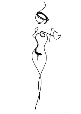 Minimalist Woman Line Art