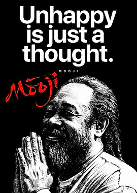 Inspirational Quote Poster – Unhappy Is Just a Thought