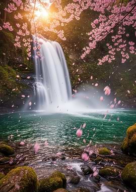 Cherry Blossom Waterfall