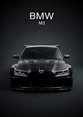 BMW M3 Black Car poster
