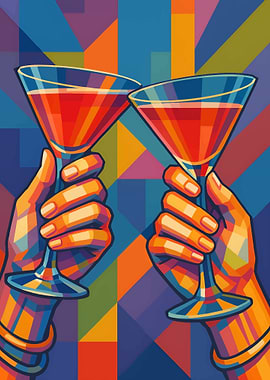 Colorful Cocktail Toast