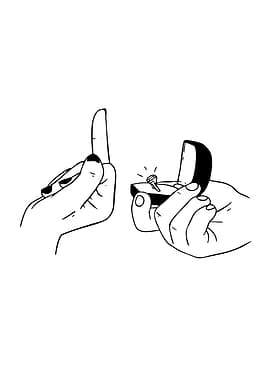 Engagement Ring Rejection Line Art