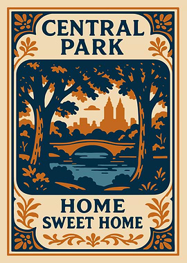 Central Park Home Sweet Home Poster