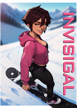 Snowboarder Girl in Pink Hoodie