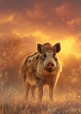 Wild Boar in Golden Light