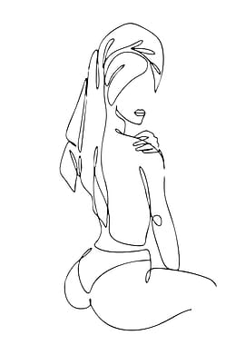 Minimalist Woman Line Art