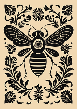 Bee and Floral Ornament