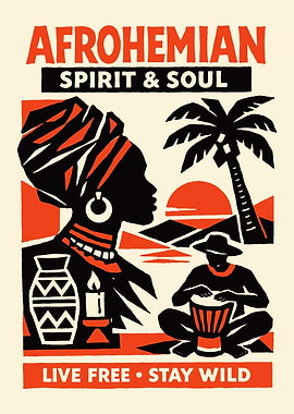 Afrohemian Spirit & Soul Art Print