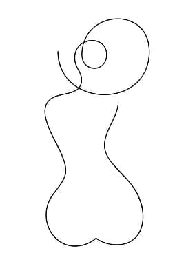 Minimalist Woman Body Line Art