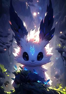 Glowing Creature in Enchanted Forest