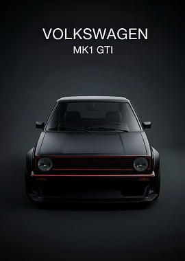 Volkswagen MK1 GTI Dark poster