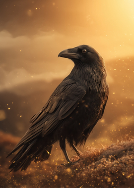 Raven in Golden Light