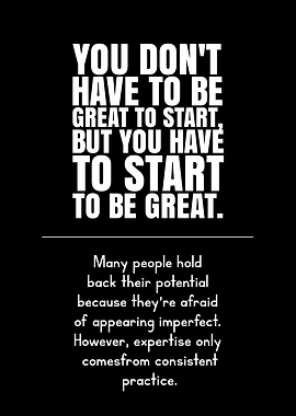Inspirational Quote: Start to be Great