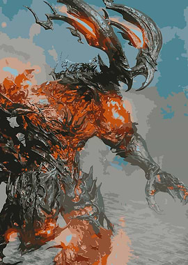 Fiery Demon Digital Art