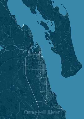Campbell River Map - Detailed Cityscape