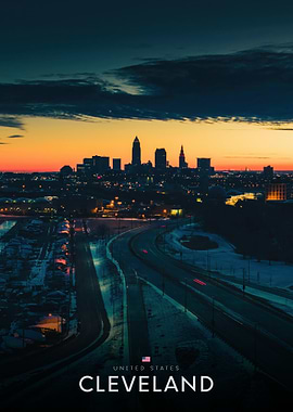 Cleveland Skyline at Dusk