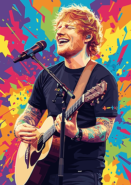 Ed Sheeran Performing with Guitar