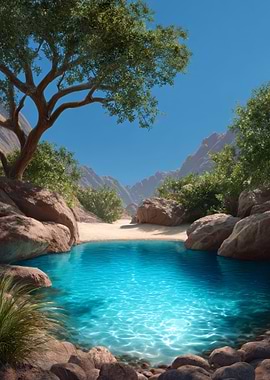 Oasis in the Desert Landscape
