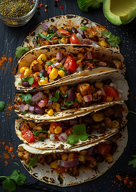 Delicious Tacos with Colorful Toppings