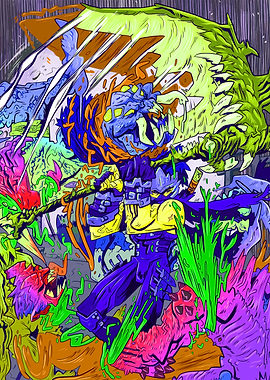 Warrior Surrounded by Monsters