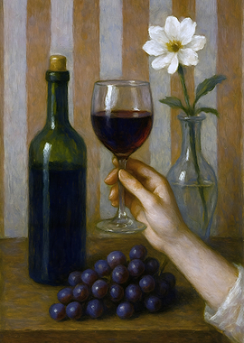 Still Life with Wine and Grapes