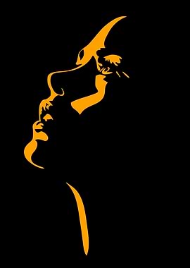 Abstract Woman Silhouette in Orange