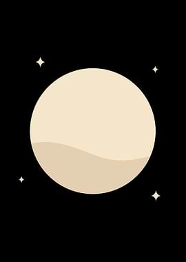 Minimalist Moon and Stars Illustration