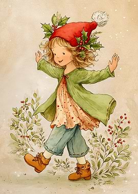 Festive Girl in Winter Wonderland