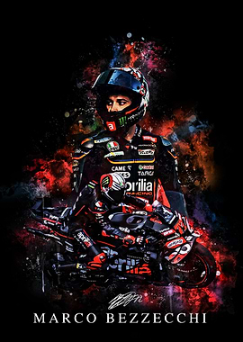 Marco Bezzecchi Motorcycle Racing Portrait