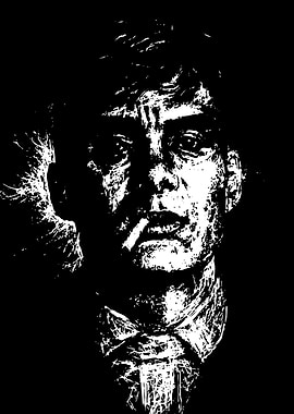 Monochrome Portrait of a Man Smoking
