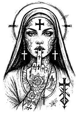 Tattooed Nun Shushing