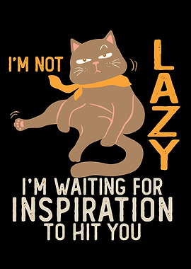 Lazy Cat Waiting for Inspiration