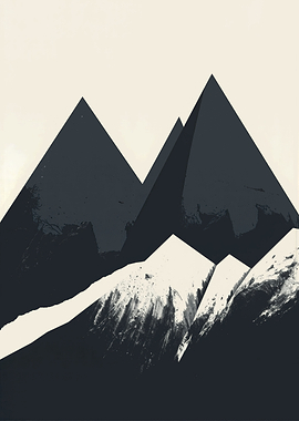 Minimalist Winter Mountain Landscape