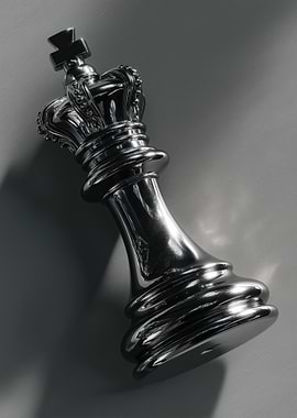 Black Chrome King Chess Piece
