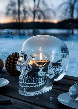 Ice Skull Candle