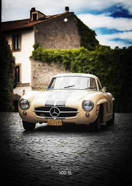 Mercedes 300 SL Classic Car Poster