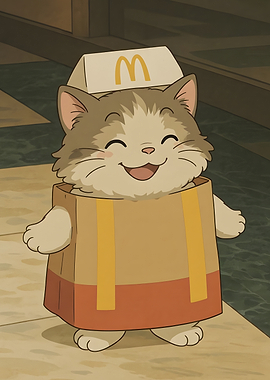 Cat in McDonald's Box