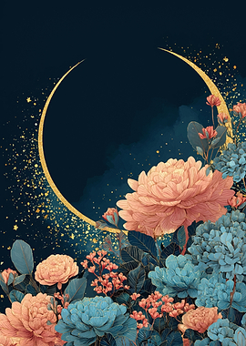 Floral Arrangement with Golden Circle