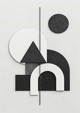 Abstract Geometric Composition in Black and White